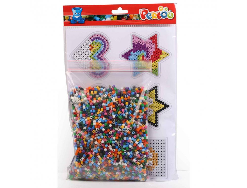 ASSORTIMENT PERLES ET PLAQUES GRAINE CREATIVE LUDIQUES ET   COLOREES SACHET DE 4 500      PERLES 8 PLAQUES 12 MODELES