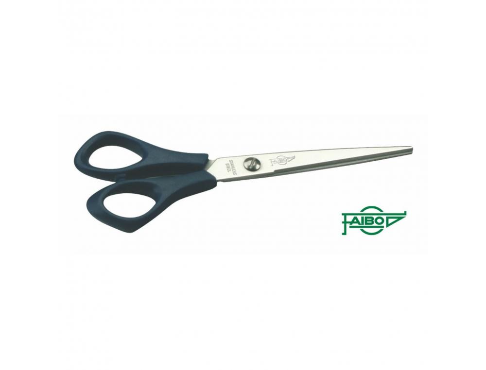CISEAU BUREAU FAIBO ACIER INOXYDABLE ANNEAUX PLASTIQUE  BOUTS POINTUS TOUS USAGES     17CM