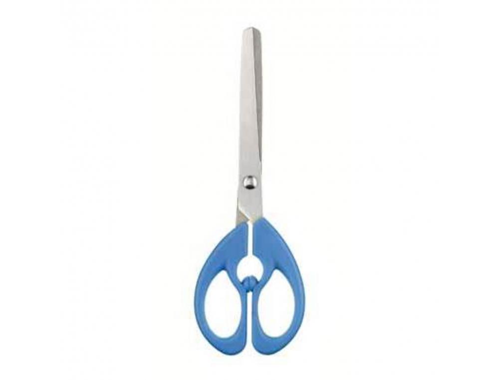 CISEAU BUREAU FAIBO ACIER INOXYDABLE ANNEAUX PLASTIQUE  BOUTS RONDS TOUS USAGES 17CM