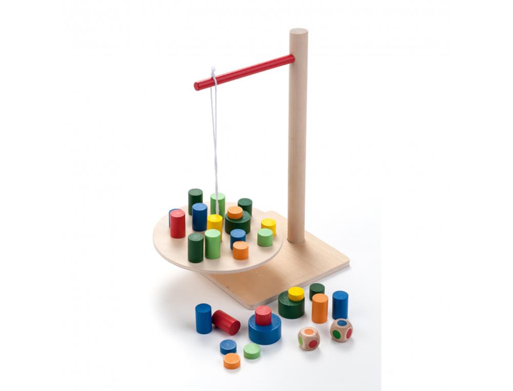 JEU D ADRESSE CAYRO BALANCING GAME 1 SUPPORT EN BOIS 42     BLOCS ET 2 DES 1 A 6 JOUEURS