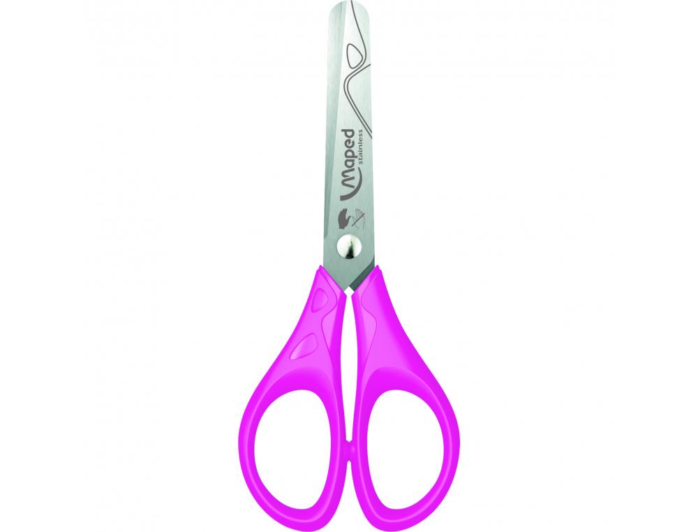 CISEAUX SCOLAIRES ESSENTIALS 13 CM MAPED BOUTS RONDS LAMES INOX GAUCHER