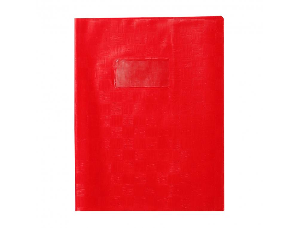 PROTEGE-CAHIER CLAIREFONTAINE 17X22CM PLASTIQUE 22/100E 2   RABATS COLORIS ROUGE