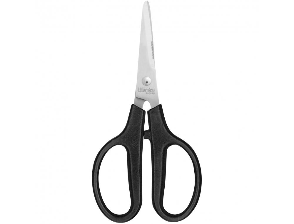 CISEAUX WONDAY ROBUST 17CM LAMES ACIER INOX BOUTS        POINTUS ANNEAUX SYMETRIQUES