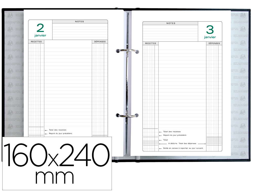 RECHARGE CLASSEUR EXACOMPTA CAISSE PERPTUEL 160X240MM
