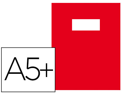 PROTGE-CAHIER RIPLAST YTI PVC OPAQUE 20/100E RABATS PORTE-TIQUETTE ET TIQUETTE FORMAT COLIER 170X220MM ROUGE
