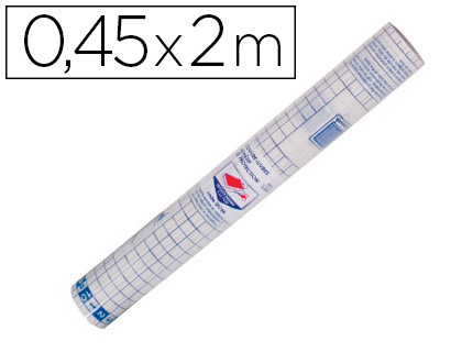COUVRE-LIVRES CARPENTRAS POLYPROPYLNE 0.45X2M 50 MICRONS TRANSPARENT ROULEAU ADHSIF REPOSITIONNABLE