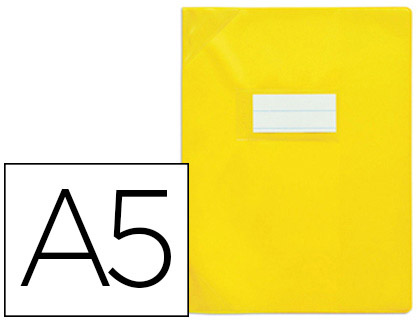 PROTGE-CAHIER ELBA STRONG LINE PVC CRISTAL 15/100E SANS PHTALATES COINS RENFORCS A5+ 170X220MM COLORIS JAUNE OPAQUE