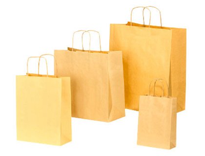 SAC KRAFT VERG 110G POIGNES FICELLE TORSADE 460X160X490MM COLORIS CRU