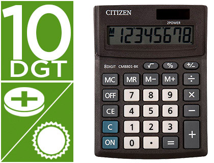 CALCULATRICE CITIZEN CMB1001 BUSINESS LINE AFFICHAGE 10 CHIFFRES/1 LIGNE CRAN INCLIN FONCTION RACINE CARRE PILE