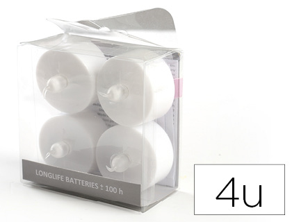 BOUGIE LED GRAINE CREATIVE COLORIS BLANC LOT 4 UNITES