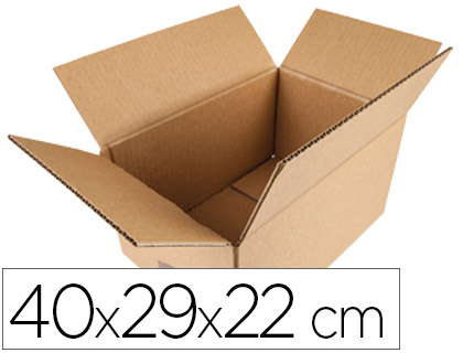 BOTE CARTON Q-CONNECT AMRICAINE 400X290X220MM PLIABLE 4 RABATS CANNELURE 5MM PAISSEUR HAUTE RSISTANCE EMPILEMENT