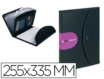 CONFRENCIER EXACOMPTA EXAFOLIO POLYPROPYLNE 6 COMPARTIMENTS ONGLETS BLOC-NOTES PORTE-STYLO 33X25,5CM NOIR