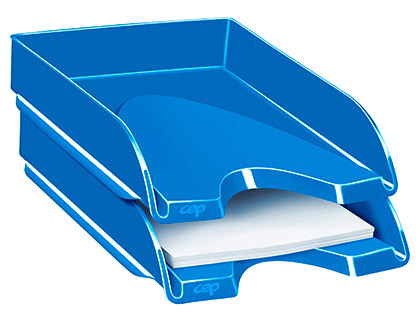 CORBEILLE  COURRIER CEP GLOSS POLYSTYRNE 2 RENFORTS LATRAUX 348x257x66MM COLORIS BLEU OCAN