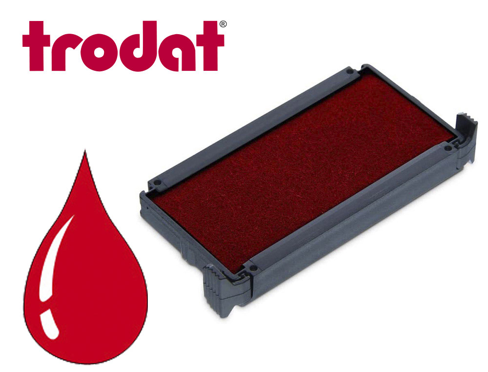 CASSETTE ENCRAGE TRODAT 6/4912C POUR TAMPON PRINTY 4912/4912T/4952/4992/X-PRINT COLORIS ROUGE BOITE DE 10 UNITES