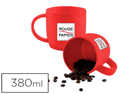 MUG ROUGE PAPIER CRAMIQUE 380ML 90X86MM