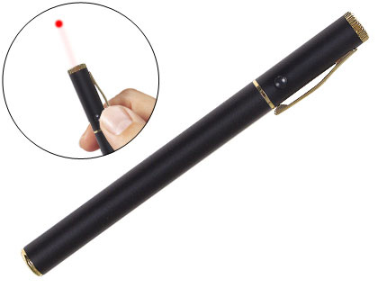 POINTEUR LASER MTALLIQUE SIGNALEMENT PORTE 50M MAXIMUM RADIATION L3 MW COLORIS ROUGE INCLUS 2 PILES 1.5W