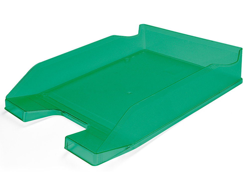 CORBEILLE  COURRIER Q-CONNECTPOLYPROPYLNE DOCUMENTS A4+ 240X320MM EMPILABLE 350X255X65MM COLORIS VERT TRANSPARENT