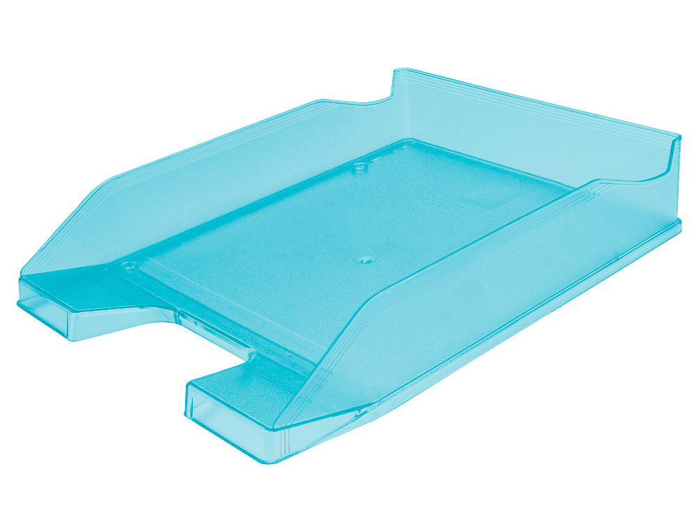 CORBEILLE  COURRIER Q-CONNECTPOLYPROPYLNE DOCUMENTS A4+ 240X320MM EMPILABLE 350X255X65MM COLORIS TURQUOISE TRANSPARENT