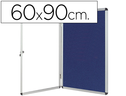 VITRINE AFFICHAGE Q-CONNECT CADRE ALUMINIUM INTRIEUR FOND FEUTRINE SERRURE PORTE MTHACRYLATE 9 FEUILLES A4 60X90CM