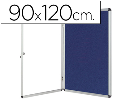 VITRINE AFFICHAGE Q-CONNECT CADRE ALUMINIUM INTRIEUR FOND FEUTRINE SERRURE PORTE MTHACRYLATE 12F A4 90X120CM