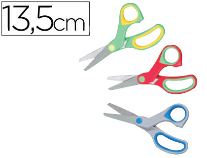 CISEAUX LIDERPAPEL ASYMTRIQUE POINTE ARRONDIE ANTI-COUPE MANCHE ERGONOMIQUE 135MM